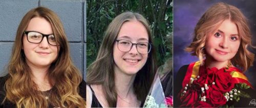 Winners of the Limestone Achievers Award: Bridget Campbell from North Addington Education Centre, Amica Levesque from Granite Ridge Education Centre, and Erin Smith from Sydenham High School.